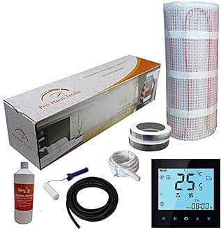 Electric Underfloor Yellow Box Heating kit 150w - 10.0m2 - Black WiFi Thermostat