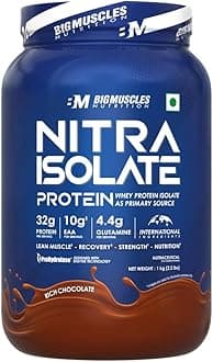 Nitra Isolate [1kg, Rich Chocolate] | 32g Protein | 10g EAA | Whey Protein with ProHydrolase Enzyme Tech. For Faster Absorption | Improved Strength, Faster Recovery & Muscle Building