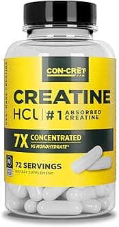 CON-CRET ProMera Sports ®, The Original and Patented Pure Creatine HCl for Boosting Performance, Endurance, and Strength, 750 mg- 72 Capsules