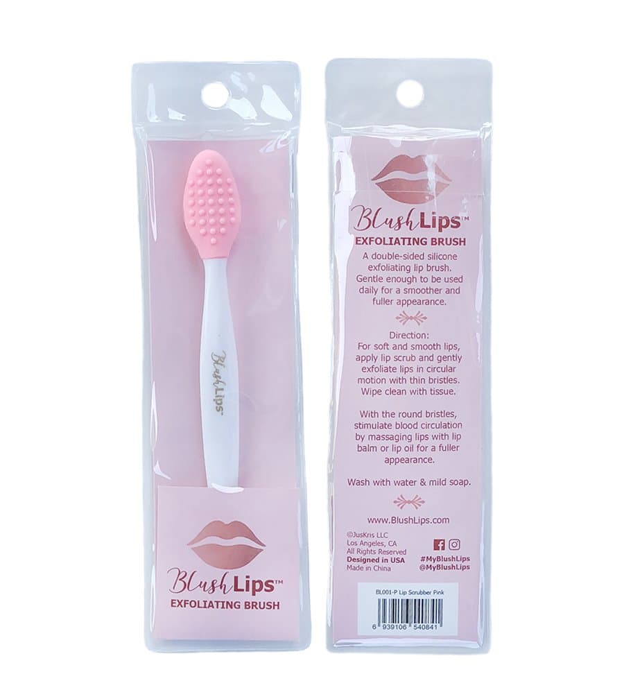 A Double-Sided Silicone Exfoliating Soft Lip Brush Applicator Wand Tool For Plump Smoother Fuller Lip Appearance (Pink)