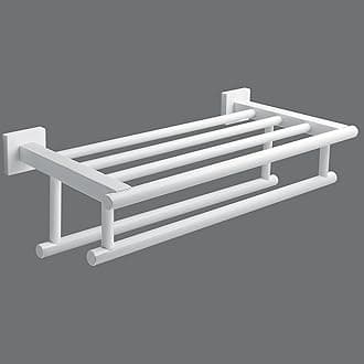 Alise Towel Rack,Towel Hanger Towel Shelf with Double Towel Bars for Bathroom Lavatory,16 Inch SUS 304 Stainless Steel Towel Holder Wall Mount,Matte White Finish