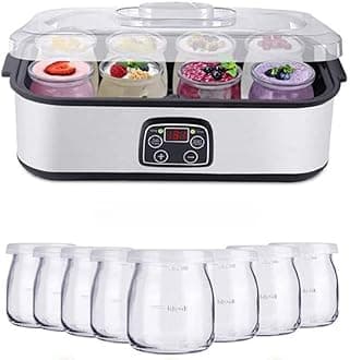 Ultimate Probiotic Yogurt Maker Machine - 1400ML Capacity, Adjustable Temperature Control, Multi-Function Electric Yogurt Maker with 8 Glass Jars, Health Gift for Men and Women