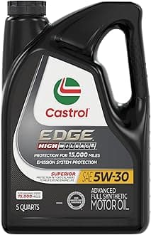Castrol EDGE High Mileage 5W-30 Advanced Full Synthetic Motor Oil, 5 Quarts