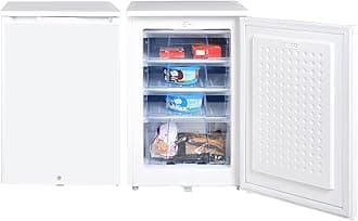 Super General Upright Freezer 125 Liter, SGUF-125-H, White, small Deep-Freezer with 4 Plastic Boxes, reversible Door with Lock & Key, 55 x 58 x 85 cm, 1 Year Warranty