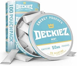 Deckiez Caffeine Pouches – 50mg Nicotine-Free Energy Supplement, Sugar Free E...