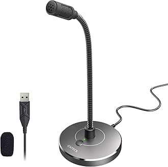 USB Computer Microphone G009, Noise-Cancelling Recording Desktop Mic for PC/Laptop for Online Chatting, Home Studio, Podcasting, Gaming, Skype, YouTube with Mute Function(Windows/Mac) (Gray)