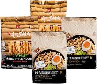 A-SHA Extra Wide Noodle Variety, Air-Dried Never Fried, Vegan, Plant-Based Protein, Healthy Authentic Asian Ramen (2 Flavors, 18 Count)