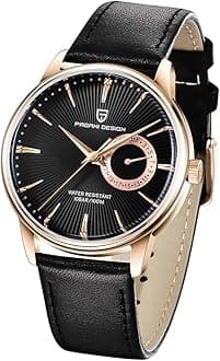 Pagani Design Vintage Men's Watch VH65 Quartz Movement Stainless Steel Leather Strap Waterproof Business Sport Wristwatch Date Display