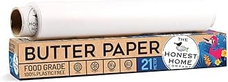 Honest Home Butter Paper Roll | 21 Meters | 40 GSM, 100% Non-Coated | Easy Tear with Cutter | for Air Fryer and Roti
