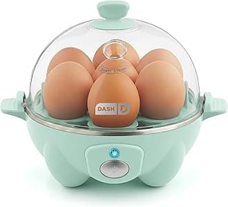Rapid Egg Cooker: 7 Egg Capacity Electric Egg Cooker for Hard Boiled Eggs, Poached Eggs, Scrambled Eggs, or Omelets with Auto Shut Off Feature - Aqua