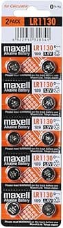 Strip of 10 Fresh Maxell LR1130 (189) 1.5v Alkaline Batteries by Maxell
