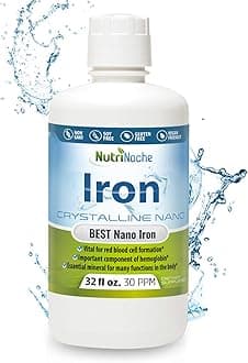 Liquid Iron Supplement for Women - High Potency Sublingual Iron Drops - Vegan Liquid - Tasteless Flavor - Premium Supplement for Men, Women & Kids - 32 Ounces - Nutrinoche