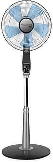 Rowenta Fan, Oscillating Fan with Remote Control, Standing Fan, 5-Speed, Silver