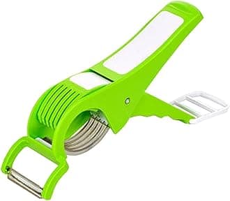 2 In 1 Stainless Steel 5 Blade Vegetable Cutter With Peeler, Chilly,Onion Cutter With Lock System Plastic Vegetable And Fruit Cutter ,Valentine Day Gifts