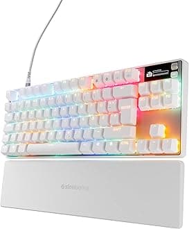 SteelSeries Apex Pro TKL Gen 3 - White Gaming Keyboard - Adjustable Hall Effect Switches; OmniPoint 3.0 - Game-Ready Presets - Rapid Trigger, Protection Mode, Rapid Tap/SOCD - German QWERTZ