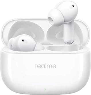 realme Buds T310 Truly Wireless in-Ear Earbuds with 46dB Hybrid ANC, 360° Spatial Audio, 12.4mm Dynamic Bass Driver, Upto 40Hrs Battery and Fast Charging - (White)