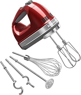 KitchenAid KHM926CA 9-Speed Hand Mixer, Polycarbonate, Candy Apple Red