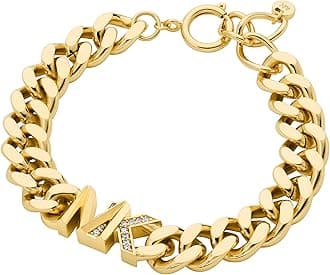 Michael Kors Women's Bracelet 14 Carat Gold-Plated Logo One Size, Brass, No Gemstones, One Size, Brass, No Gemstones, One Size, Brass, No Gemstones, One Size, Brass, No Stone, one size, Brass, No