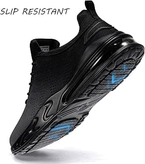 LARNMERN Men Non Slip Work Sneakers Water Resistant Food Service Zapatos Trabajo Antideslizantes Walking Shoes Waterproof Shoes Slip-on