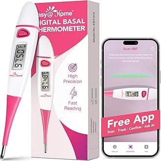 Basal Body Thermometer: BBT for Fertility Prediction with Memory Recall - Accurate Digital Basal Thermometer for Temperature Monitoring with Premom App - EBT-018 (Pink)