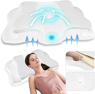 Pain Relief Memory Foam Neck Support Pillow, Height Adjustable Ergonomic Pillow Cozy Sleeping, Odorless Contour Cervical Pillow, Orthopedic Bed Pillow for Side Back Stomach Sleeper