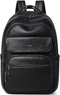 37L Backpack Purse for Women Mens Work Travel Teacher Back Pack Laptop Business Vegan Leather Backpack Fashion College Computer Bag Black