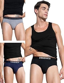 DAMENSCH Deo-Cotton Printed Underwear Breathable Inner for Men Cotton Briefs Pack No-Marks Waistband Moisture Wicking