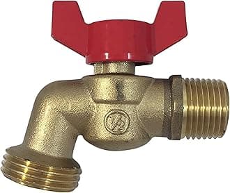 Brass Ball Hose Bibb Compares to Arrowhead Brass [79-210] 1/2" Male NPT MIP Inlet with 3/4 water hose outlet ideal for gardens, patios, boiler drain - Llave de Manguera Esfera Mariposa 1/2"