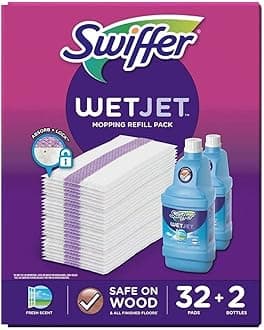 Wetjet Mopping Refill Pack (32 Refill Pads + 2-1.25L Bottles of Cleaner)