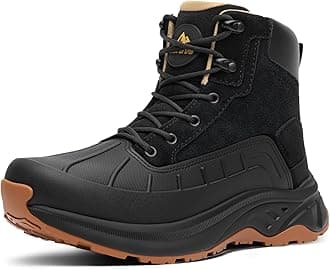 Women's Waterproof Hiking Boots Lightweight Outdoor Trekking Camping Trail Work Boots Duck Boots Size 10 W US SNHB2312W, Black