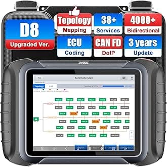 XtoolD8S OBD2 Scanner: 2025 Upgrade of D8, Bidirectional Scan Tool with 3-Year Update, Topology Mapping, FCA AutoAuth, ECU Coding, 42+ Resets, All Systems Car Scanner Diagnostic Tool, CANFD/DoIP
