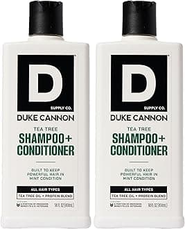 2-in-1 Hair Wash - Masculine Scent - Gentle Cleansing Hair Wash For Men - Stimulating Hair Shampoo & Conditioner - Strengthens Hair - Tea Tree - 2 Pack (14 oz)