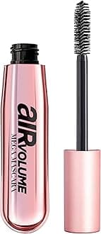L’Oréal Paris Makeup Air Volume Mega Mascara, Lightweight & Long-lasting Volumizing Mascara for Voluminous Eyelashes, Washable Black Brown, 0.3 Fl Oz