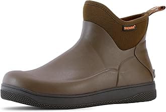 ShowaveMen's Deck Boots Waterproof Ankle Rain Boots Saltwater Fishing Booties Non-slip Outdoor Rubber Boots