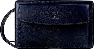 Time Resistance Leather Clutch Purse for Men - Handmade Men's Wrist Bag - Italian Leather Clutch Bag - Small Business Briefcase - Small Everyday Items Organizer - Men's Leather Handbag