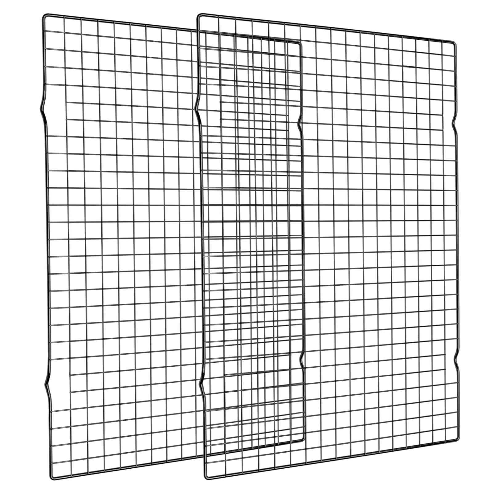 Briout Cooling Rack for Baking, 2-Pack 16x10 Inches Baking Rack, Thick Wire Cookie Rack for Cooking, Roasting, Grilling, Drying, Oven Safe, Fits Half Sheet Pan, Black