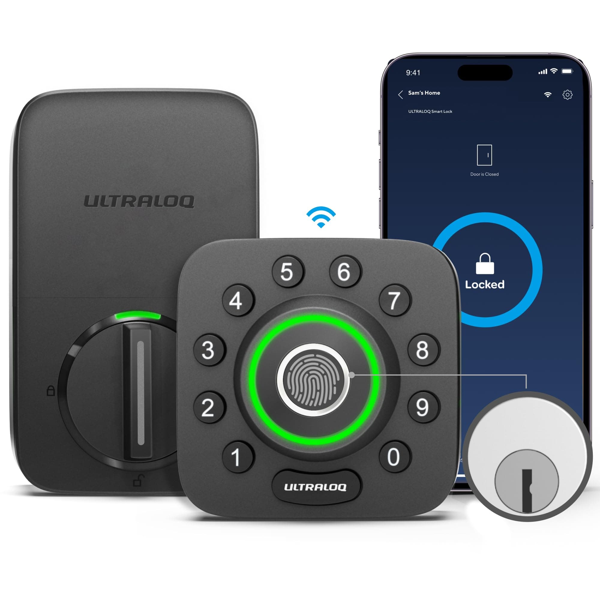 U-Bolt Pro WiFi Smart Lock With Door Sensor, 8-in-1 Keyless Entry, Fingerprint ID, App Remote Control, Auto Unlock, Door Status Alert, Deadbolt