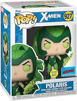 POP! Marvel: X-Men Polaris Glow in The Dark Vinyl Figure 2021 Fall Convention Sticker Exclusive, Green