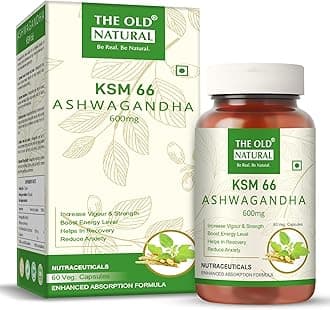 KSM-66 Ashwagandha 600 mg Veg Capsules | Extra Strength Natural Formulation | Support strength & energy | Withania Somnifera Extract - 60 Vegetarian Capsules