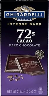 GHIRARDELLI INTENSE DARK Chocolate Bar, 72% Cacao, 3.5 Oz Bar (Pack of 4)