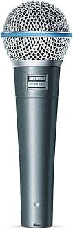 Shure BETA 58A, Vocal Microphone, Professional Voice Recording, Steel Mesh Grille, Great for Live Singing, PC Streaming, Podcasting & Home Studio