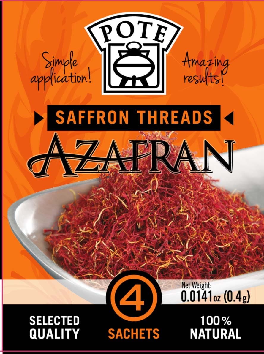 Pote Saffron in Threads 0.4 G / 0.0141 oz (Azafran En Hebra) in 4 Sachets