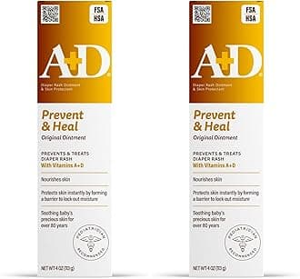 Original Diaper Rash Ointment Prevents & Treats Diaper Rash, Moisturizing Skin Protectant with Vitamins A & D, Healing Skin-Ointment for Dry and Cracked Skin 4oz (Pack of 2)