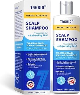 TAGRID Seborrheic Dermatitis Shampoo, Anti-Fungal Shampoo – Scalp Treatment for Psoriasis, Folliculitis, Dandruff - 250mL