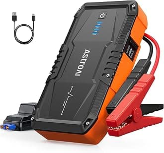 AstroAI S8 Car Battery Jump Starter, 1500A Peak Car Jumper Starter Battery Pack for Up to 6.0L Gas & 3.0L Diesel Engines, 12V Portable Jump Box with 3 Modes Flashlight and Jumper Cable (Orange)