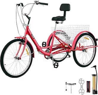 26’’ 7-Speed 3 Wheel Bikes for Adults Three Wheel Bike for Adults Adult Trike