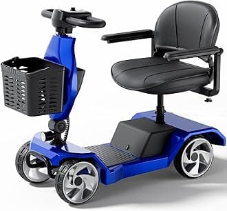 Foldable Mobility Scooters for Seniors, 4 Wheel Lightweight Mobility Scooters for Adults, Powered Electric Wheelchair, Mobility Scooter with Seat, Folding Travel Motorized Scooter