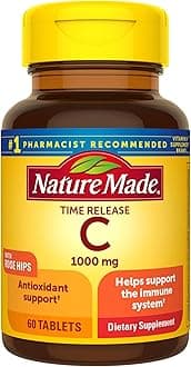 Nature Made Vitamin C 1000 mg Time Release Tablets with Rose Hips, 60 Count (Packaging May Vary)