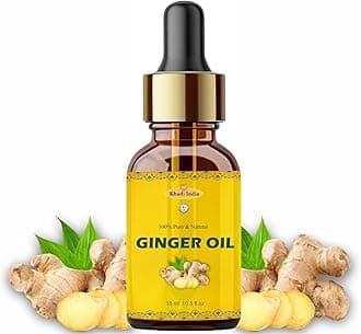 Khadi Herbal Ginger Essential Oil for Hair Growth, Skin Care, Aromatherapy, Relax Muscle |100% Pure, Natural, Undiluted, Premimum, 15ml
