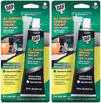 DAP 688 Purpose 100% Silicone Raw Building Material, 2.8 FL OZ, Clear, 2- Pack of 2